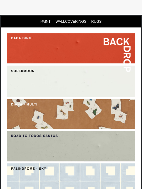 backdrophome newsletter: YOUR JANUARY PALETTE