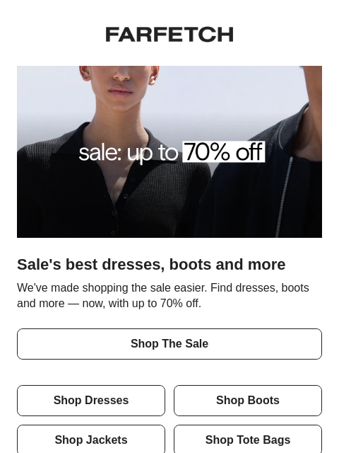 farfetch newsletter: Sale dresses, boots & more