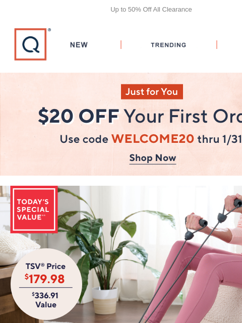 qvcemail newsletter: Cubii TSV® & Our Best Brands on Sale + Get $20 Off