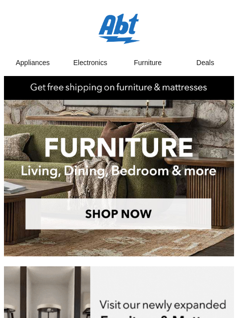 abt newsletter: Our New Furniture Experience