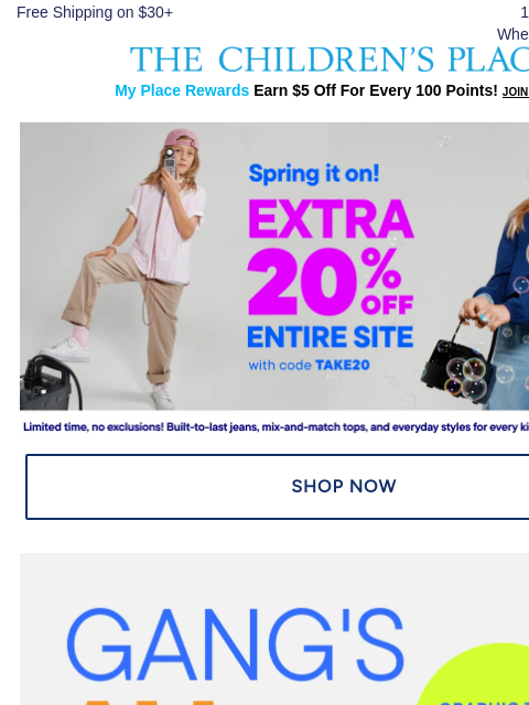 childrensplace newsletter: $4.99 & Up Graphic Tees (Limited Time)