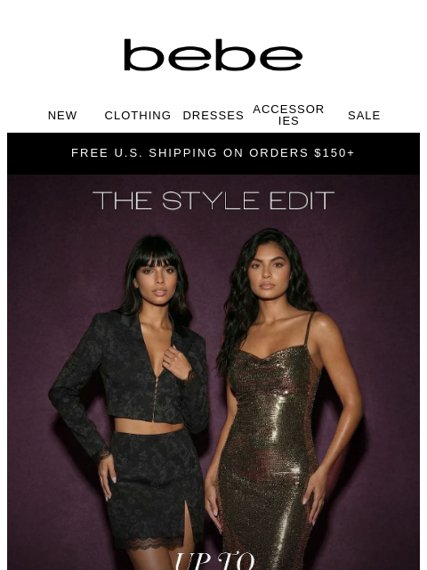 bebe newsletter: Up to 75% Off - The Style Edit Is On ✨