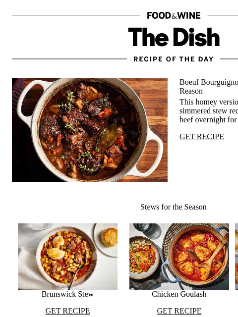 foodandwine newsletter: Boeuf Bourguignon
