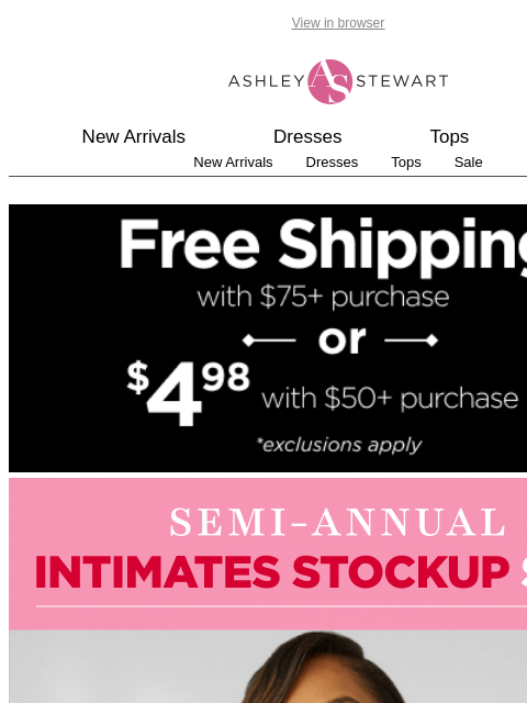 ashleystewart newsletter: Refresh Your Top Drawer! 🛍️👙 Semi-Annual Intimat...