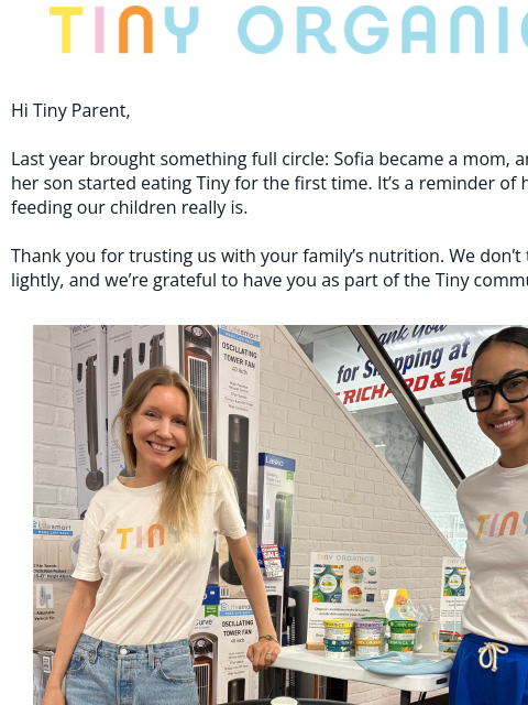 tinyorganics newsletter: What a year 💚 (+ help with picky eaters inside)
