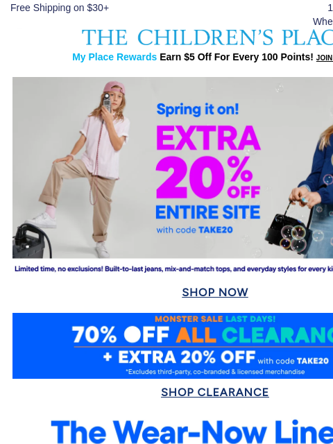childrensplace newsletter: 🌟 Weekend ONLY Deal 🌟 EXTRA 20% off SITEWIDE