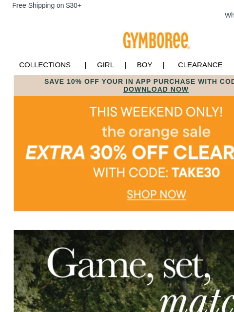 gymboree newsletter: Weekend Deal! Extra 30% off Clearance Styles!