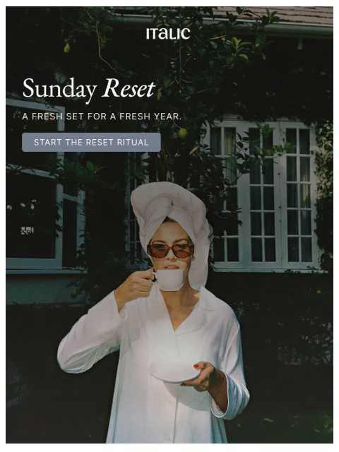 italic newsletter: Your Sunday Reset Soundtrack