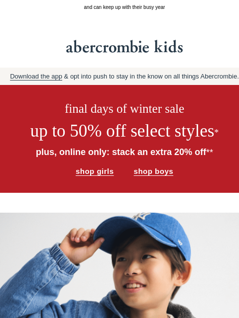 abercrombie newsletter: new outfits that’ll grow with them →