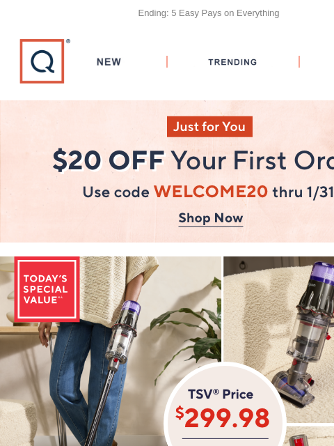 qvcemail newsletter: Tackle Your Daily Grime with Dyson + Get $20 Off