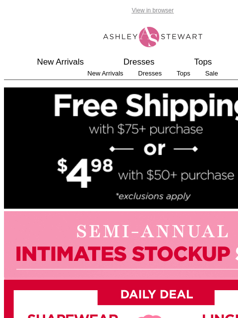 ashleystewart newsletter: 🚨Today Only: $16.99 Shapewear and $19.99 Lingerie...