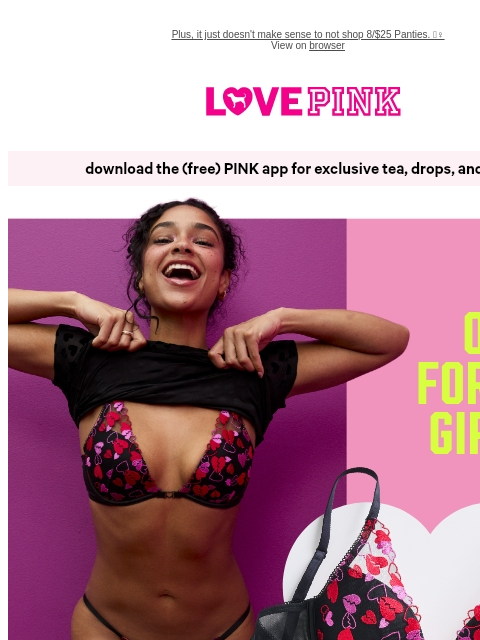 vspink newsletter: This New Bra's for the Girlies
