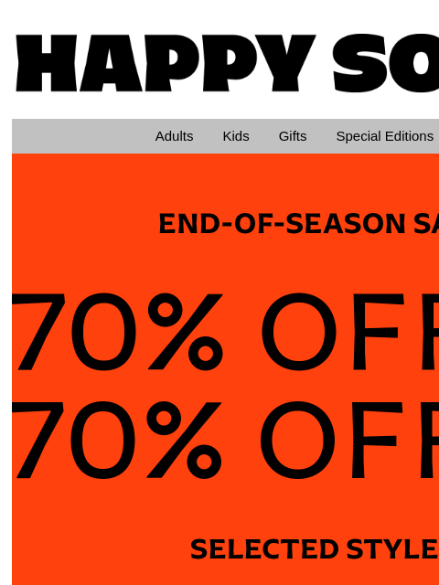 happysocks newsletter: More Drops—70% Off Selected Styles!