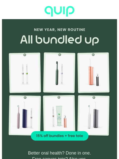 getquip newsletter: 🎆 Cheers to a New Year — 15% off bundles