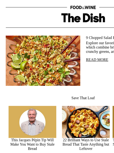 foodandwine newsletter: 9 Chopped Salad Recipes That Bring the Crunch