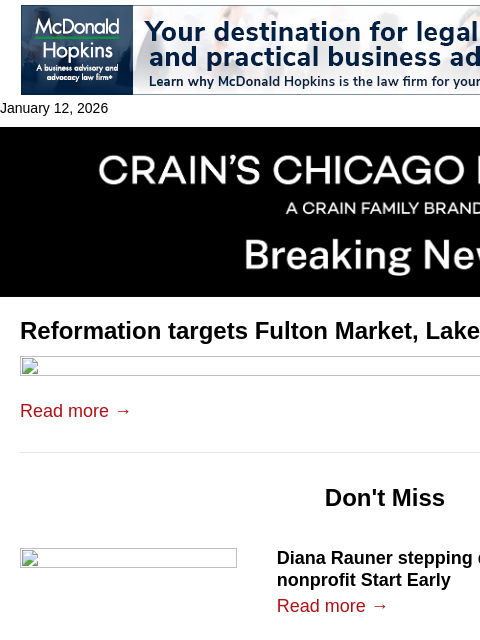 crainalerts newsletter: Reformation opening 2 stores in Chicago