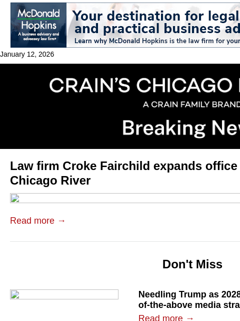 crainalerts newsletter: Croke Fairchild expanding to new office building
