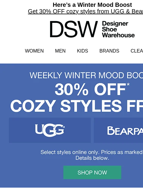dsw newsletter: V-Day styles are here!! XOXO