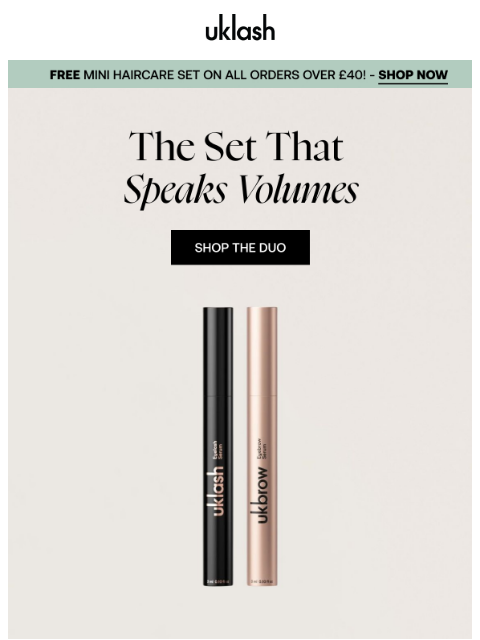 uklash newsletter: 10% OFF the Set That Speaks Volumes 📢