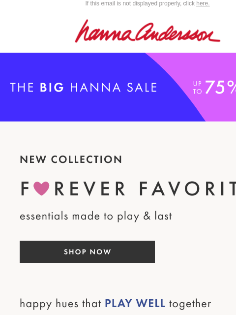 hannaandersson newsletter: A NEW Collection Is Here ❤️💛💚💙🩷