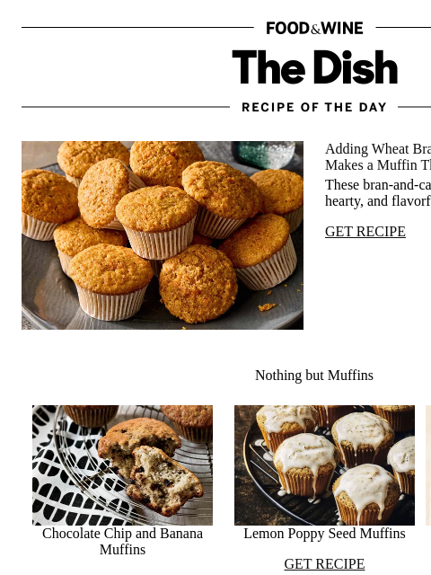 foodandwine newsletter: Carrot-Bran Muffins