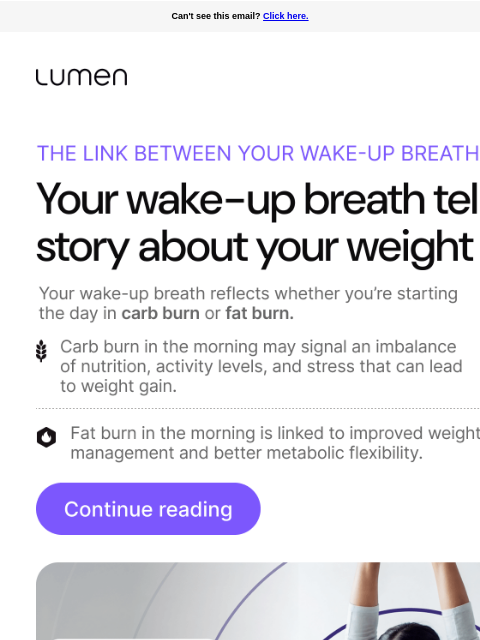 lumen newsletter: The secret to waking up in fat burn