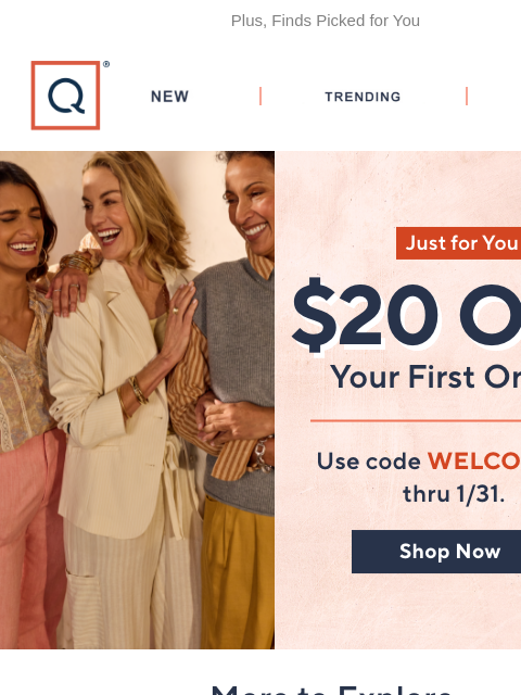 qvcemail newsletter: You Get $20 Off Your First Order