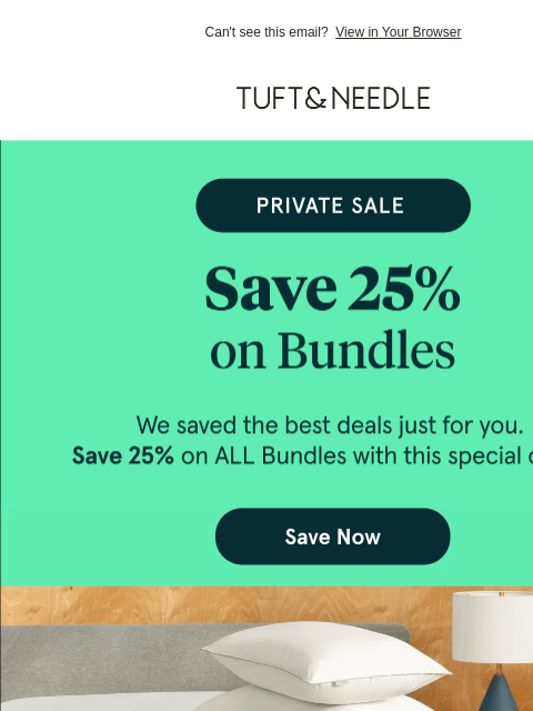 tuftandneedle newsletter: Private Sale Starts NOW!