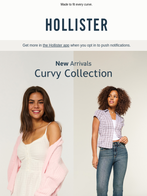 hollisterco newsletter: NEW Curvy Collection.