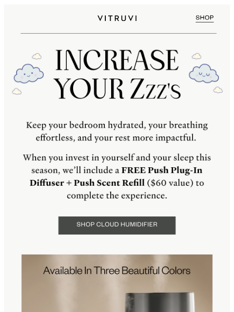 vitruvi newsletter: LAST CALL For Better Sleep & A FREE Push Plug-In +...