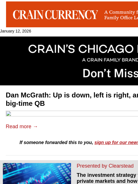 crainalerts newsletter: The Bears have a big-time QB: McGrath