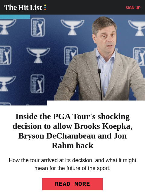 golfdigest newsletter: Bryson posts cryptic 'exit' message