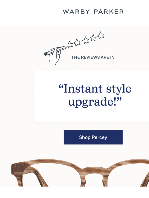 warbyparker newsletter: Curious about Percey?