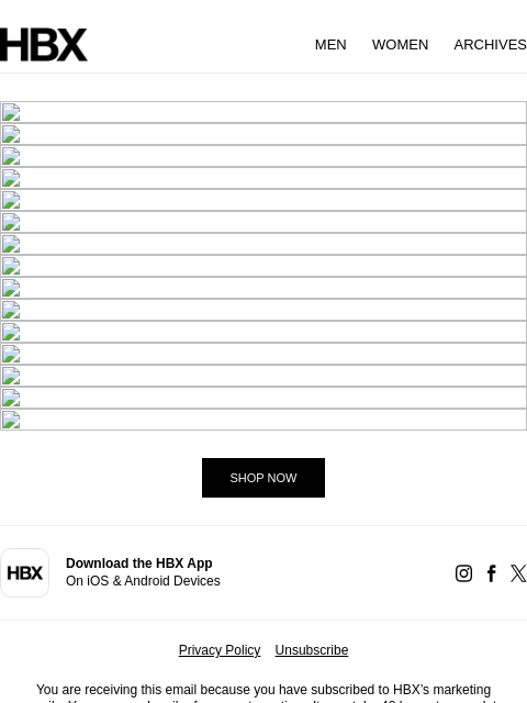 hbx newsletter: HBX Archives Preview: 13 Jan/9AM EST/10PM HKT Rele...