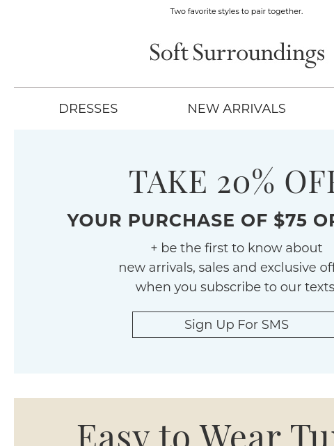 softsurroundings newsletter: Just-In Tunics & Leggings