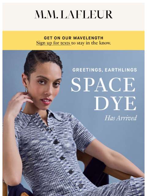 mmlafleur newsletter: Space-Dye Knits Have Landed