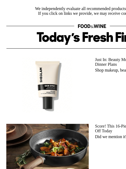 foodandwine newsletter: Whoa! This 16-Piece Cookware Set Is Under $90 Righ...