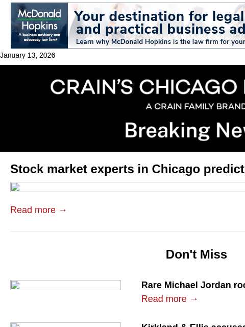 crainalerts newsletter: Experts clash on what's next for the stock market