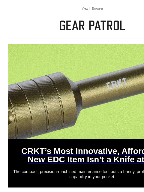 gearpatrol newsletter: CRKT's Coolest New Product Isn't a Knife