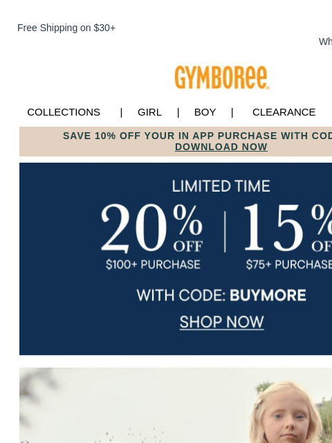 gymboree newsletter: Just in: 20% off your order (including new spring ...