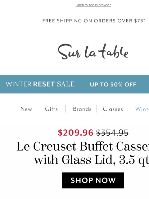 surlatable newsletter: Cook in Color with Le Creuset.
