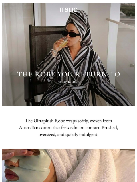 italic newsletter: Almost Sold Out: The Ultraplush Robe