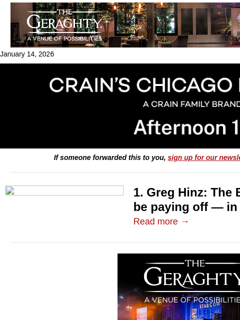 crainalerts newsletter: Is the Bears' Indiana play paying off?