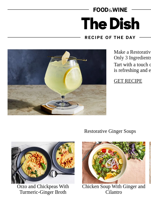 foodandwine newsletter: 3-Ingredient Restorative Tonic