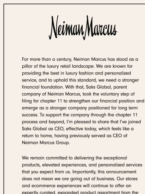 neimanmarcus newsletter: An update from Neiman Marcus