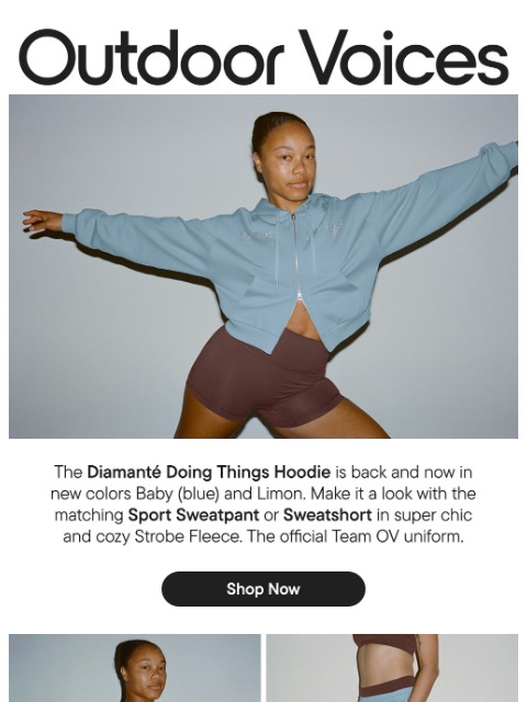 outdoorvoices newsletter: SHE'S BACK