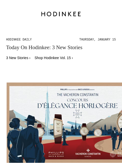 hodinkee newsletter: Hodinkee Daily | 01/15/2026