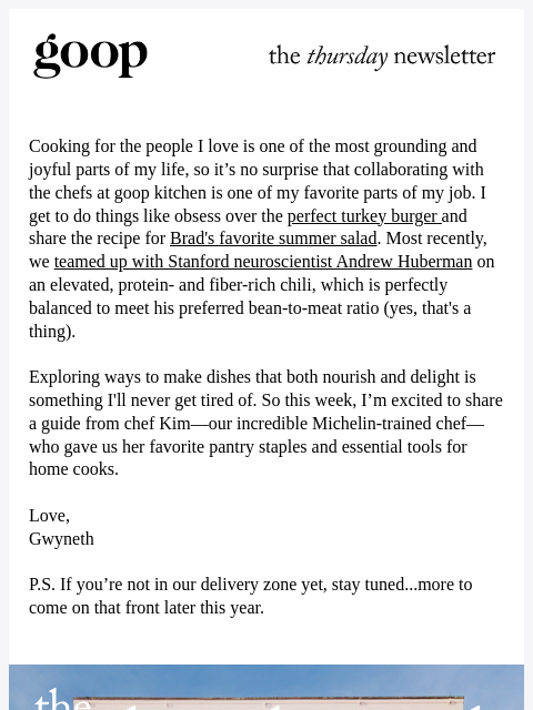 goop newsletter: the Thursday newsletter