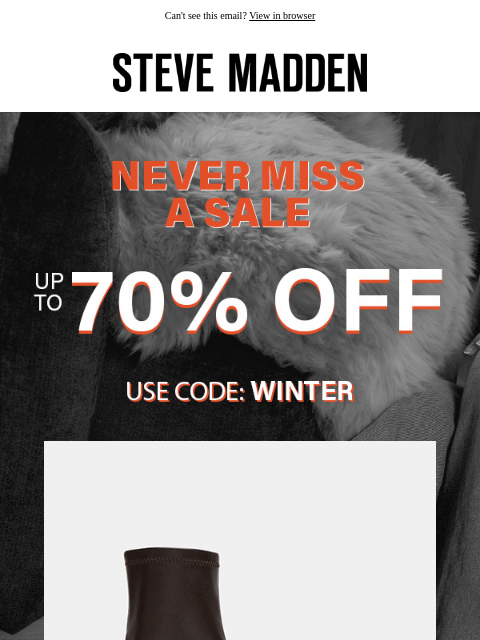 stevemadden newsletter: Shoes You Want, Sale You’ll Love