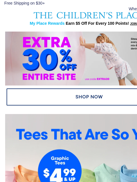 childrensplace newsletter: Tees With *Major* Personality $4.99 & Up 😍